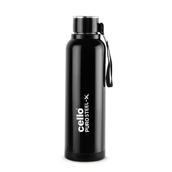 CELLO Puro Steel-X Benz 900 | Leak Proof | Wide Mouth & Easy to Open | Insulated Inner Steel Water Bottle