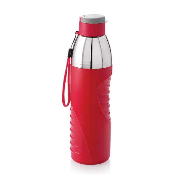 Cello Puro Gliss Insulated Water Bottle, 900 ML, Red