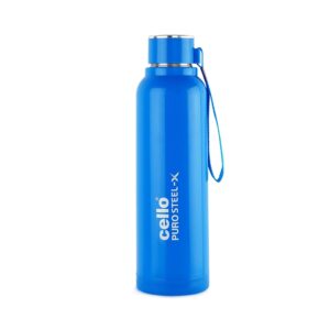 CELLO Puro Steel-X Benz 900 | Leak Proof| Wide Mouth & Easy to Open | Insulated Inner Steel Water Bottle