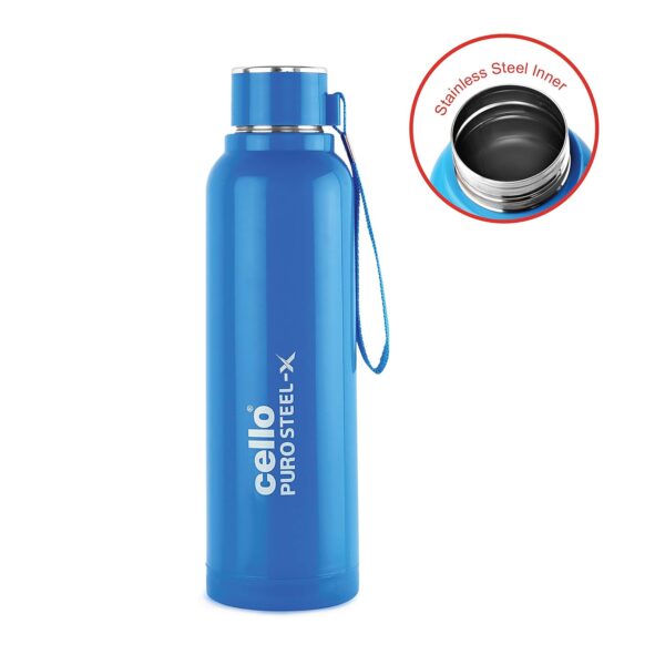 CELLO Puro Steel-X Benz 900 | Leak Proof| Wide Mouth & Easy to Open | Insulated Inner Steel Water Bottle - Image 4
