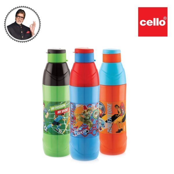 Cello Puro Trends Insulated Water Bottle Set of 3, Color May Vary, 600 ml - Image 2