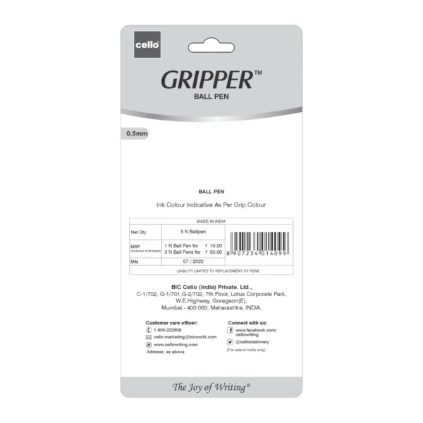 Cello Gripper Ball Pen - Blue - Image 2