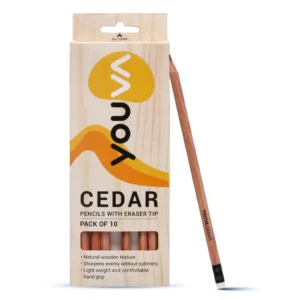 Navneet Youva | Cedar Pencils with Eraser Tip for Students and Professionals